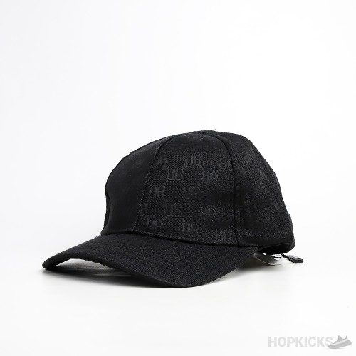 Gucci x Balenciaga BB Print Black Cap